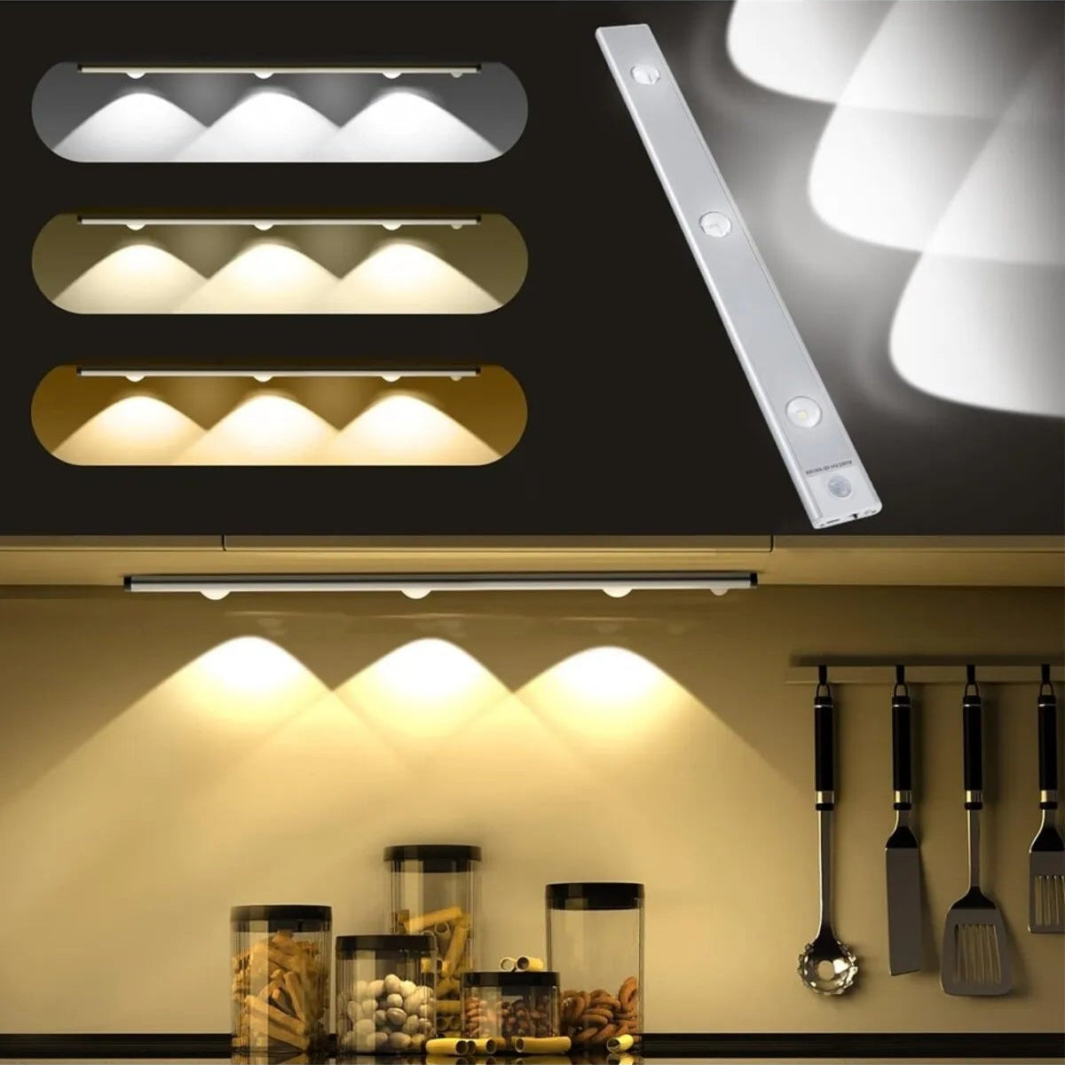 Dekoratif Sensörlü ve Şarjlı LED Aydınlatma 3 Renkli